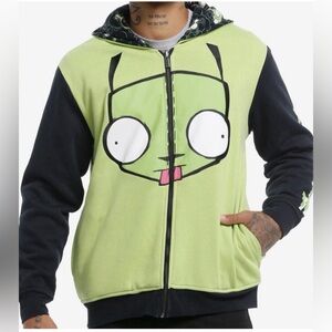 Men's reversible Invader Zim GIR hoodie full zip NEW